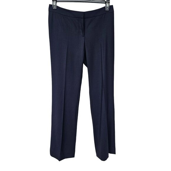 Doncaster Women's Flat Front Dress Pants Navy Size 4 Career Office Wool Blend - Picture 1 of 9